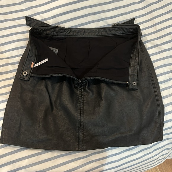 Free People Black Leather Skirt - Picture 3 of 4